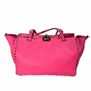 Valentino Garavani Hot Pink Studded Tote